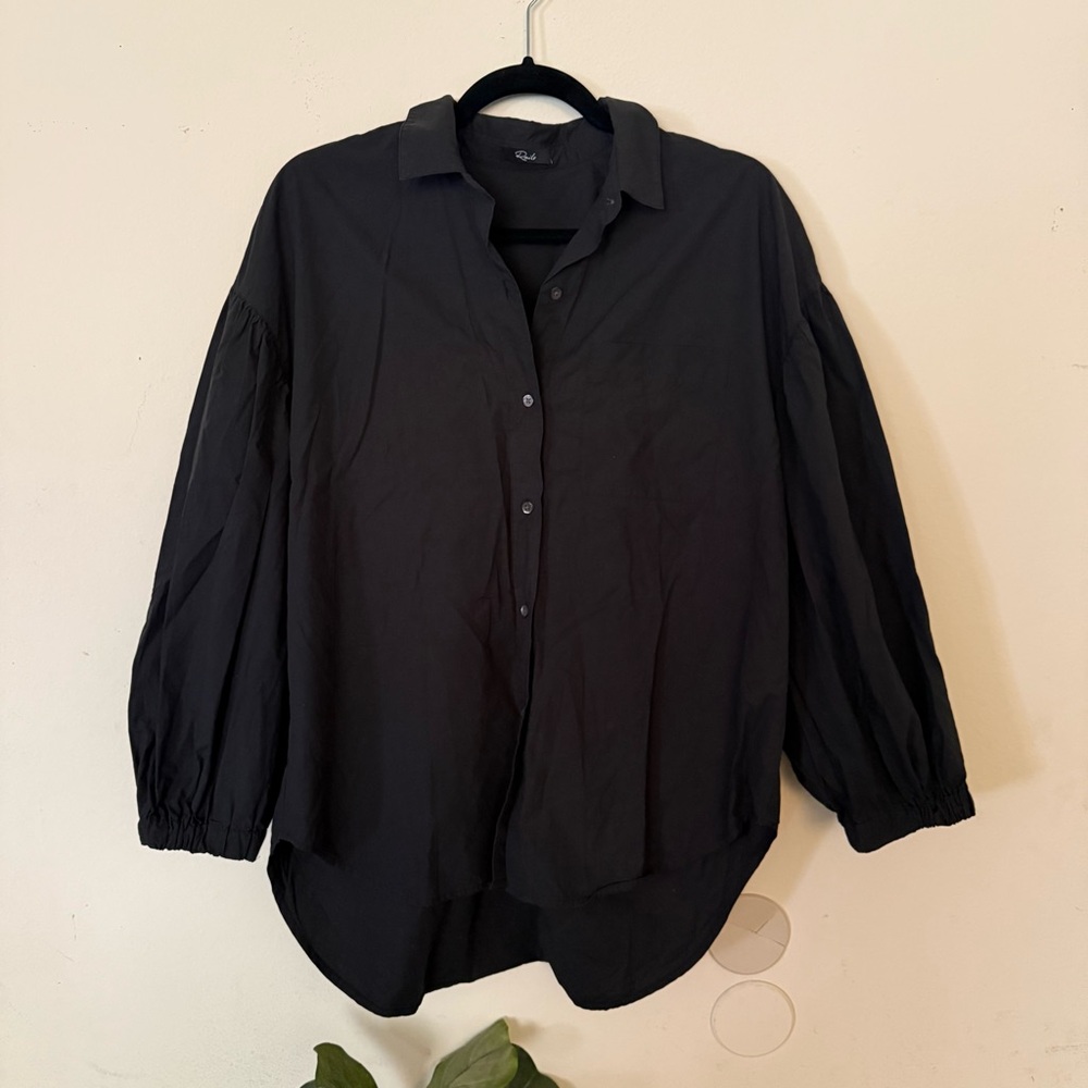 Tails puff sleeve button down